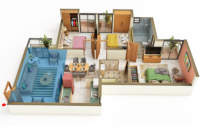 1 bhk bbn — fdgd, dfdg (photo 2)